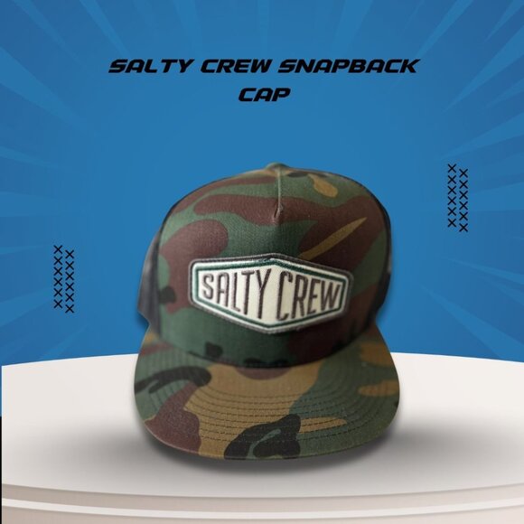 Salty Crew Camo Snapback Hat Adjustable Mesh Back Mens/Womens 64% Polyester 36% - Picture 1 of 6